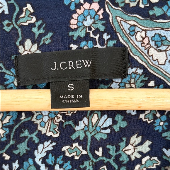 J. Crew Paisley and Floral Patterned Silk Blouse - Blue and Green - Picture 2 of 8